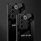 trust no one aesthetic quote back phone cover | glass case for vivo v27 pro 5g