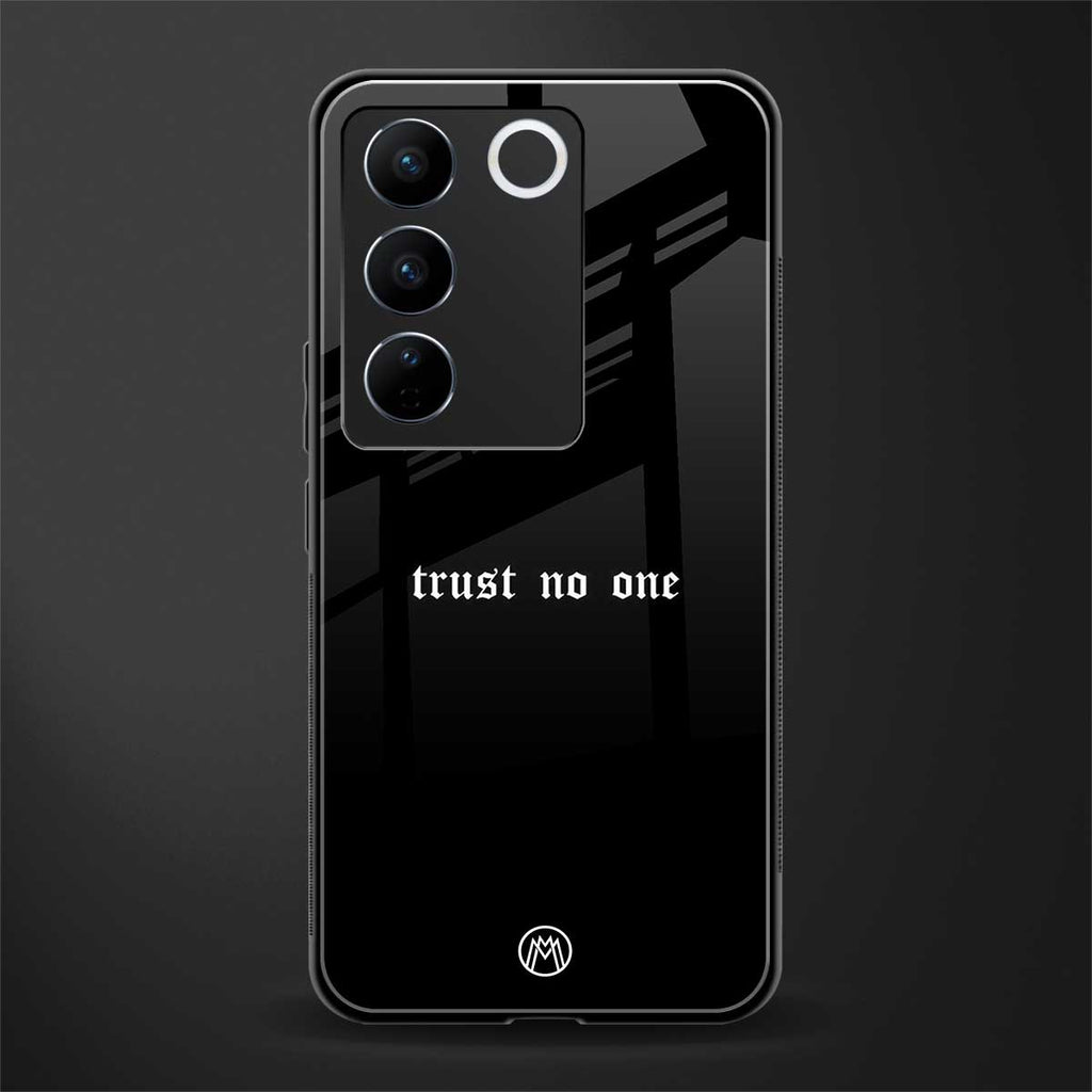 trust no one aesthetic quote back phone cover | glass case for vivo v27 pro 5g