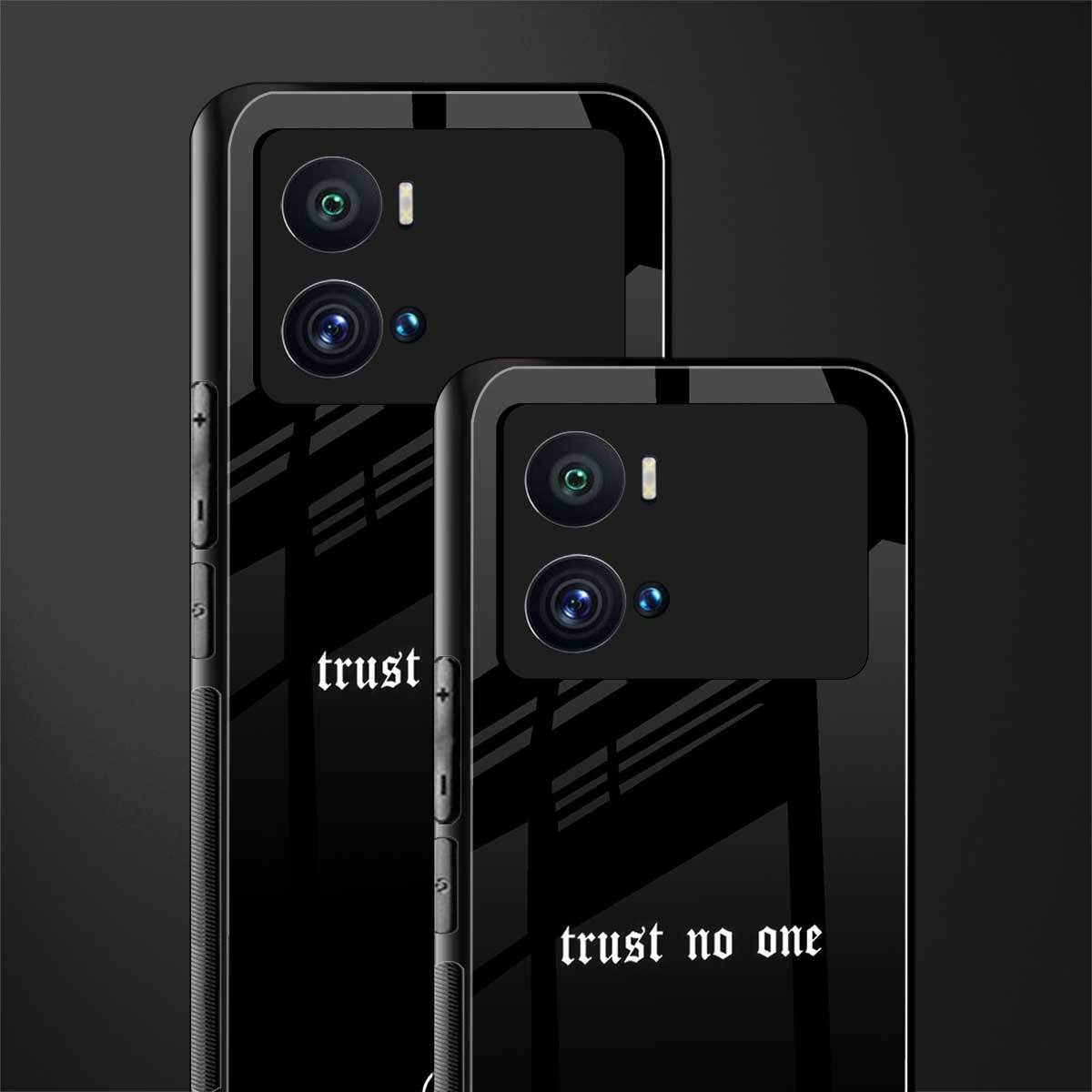 trust no one aesthetic quote back phone cover | glass case for iQOO 9 Pro