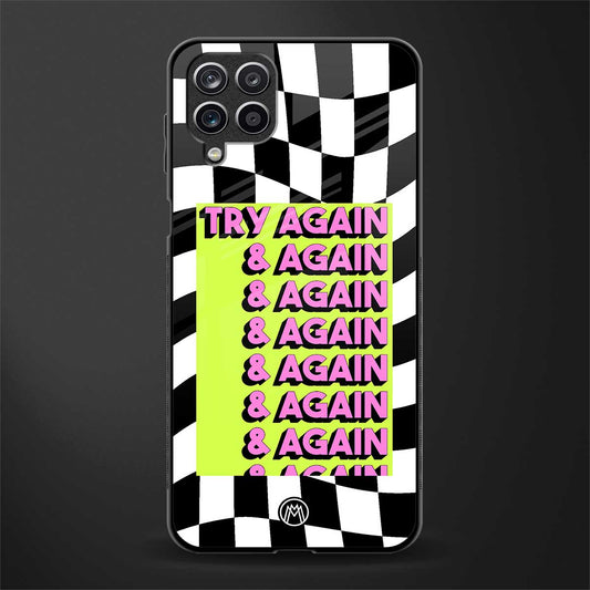 try again back phone cover | glass case for samsung galaxy a22 4g