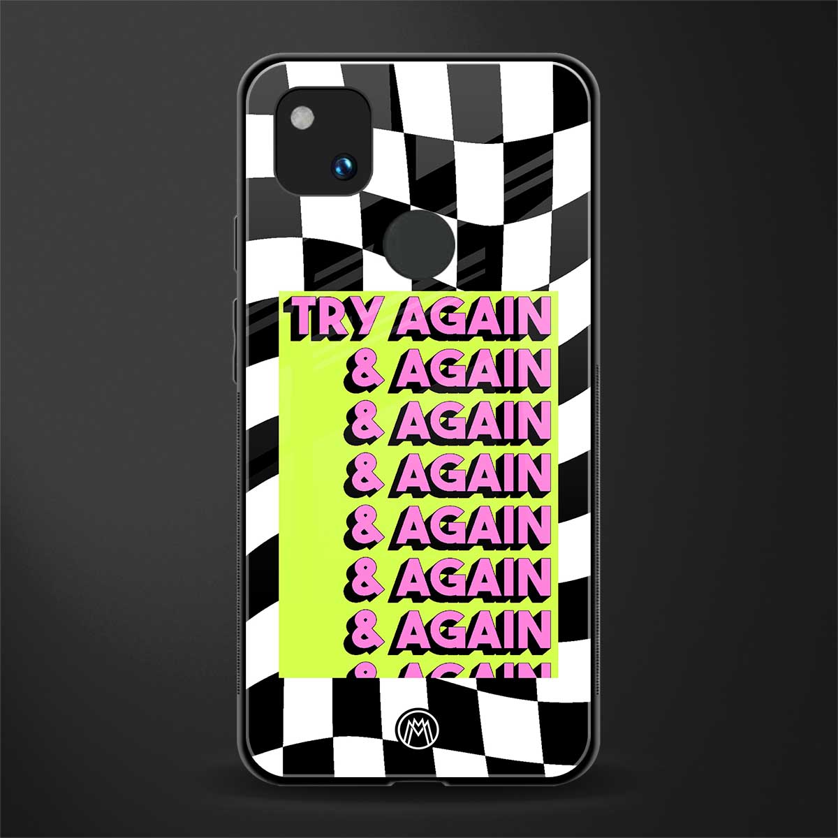 try again back phone cover | glass case for google pixel 4a 4g