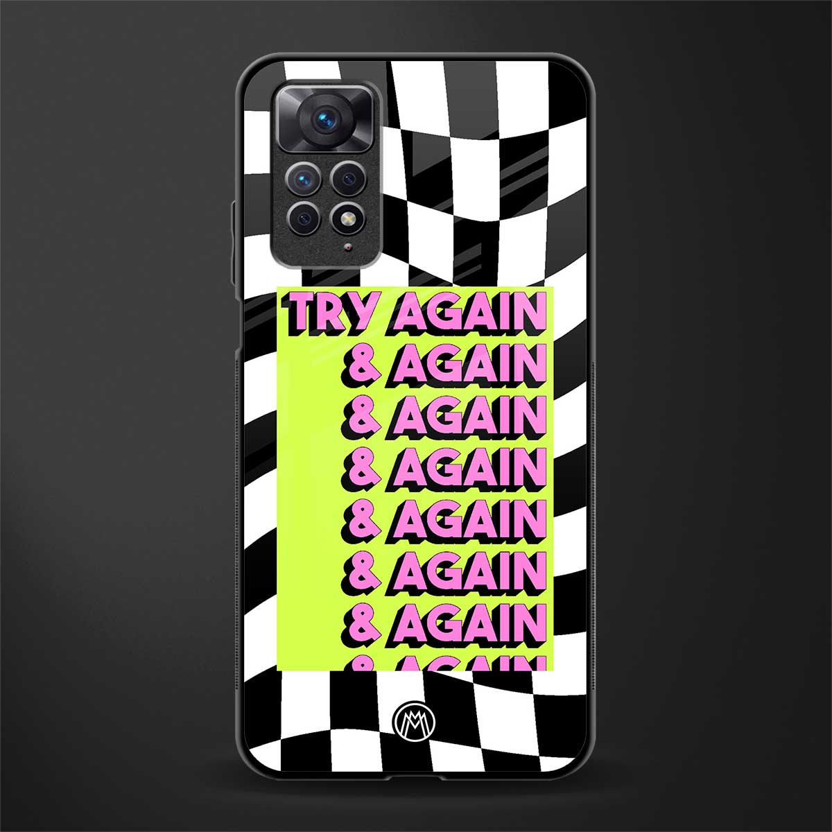 try again back phone cover | glass case for redmi note 11 pro plus 4g/5g