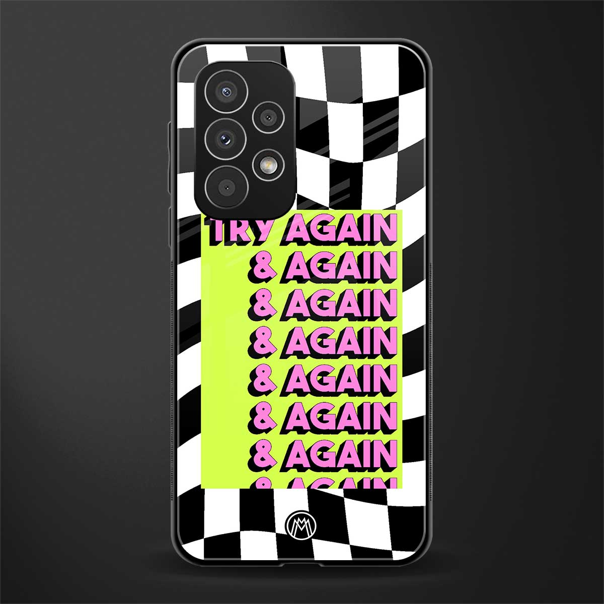 try again back phone cover | glass case for samsung galaxy a73 5g