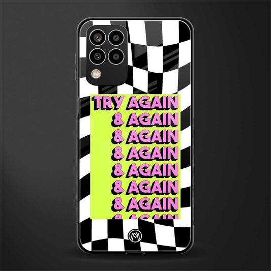 try again back phone cover | glass case for samsung galaxy m33 5g