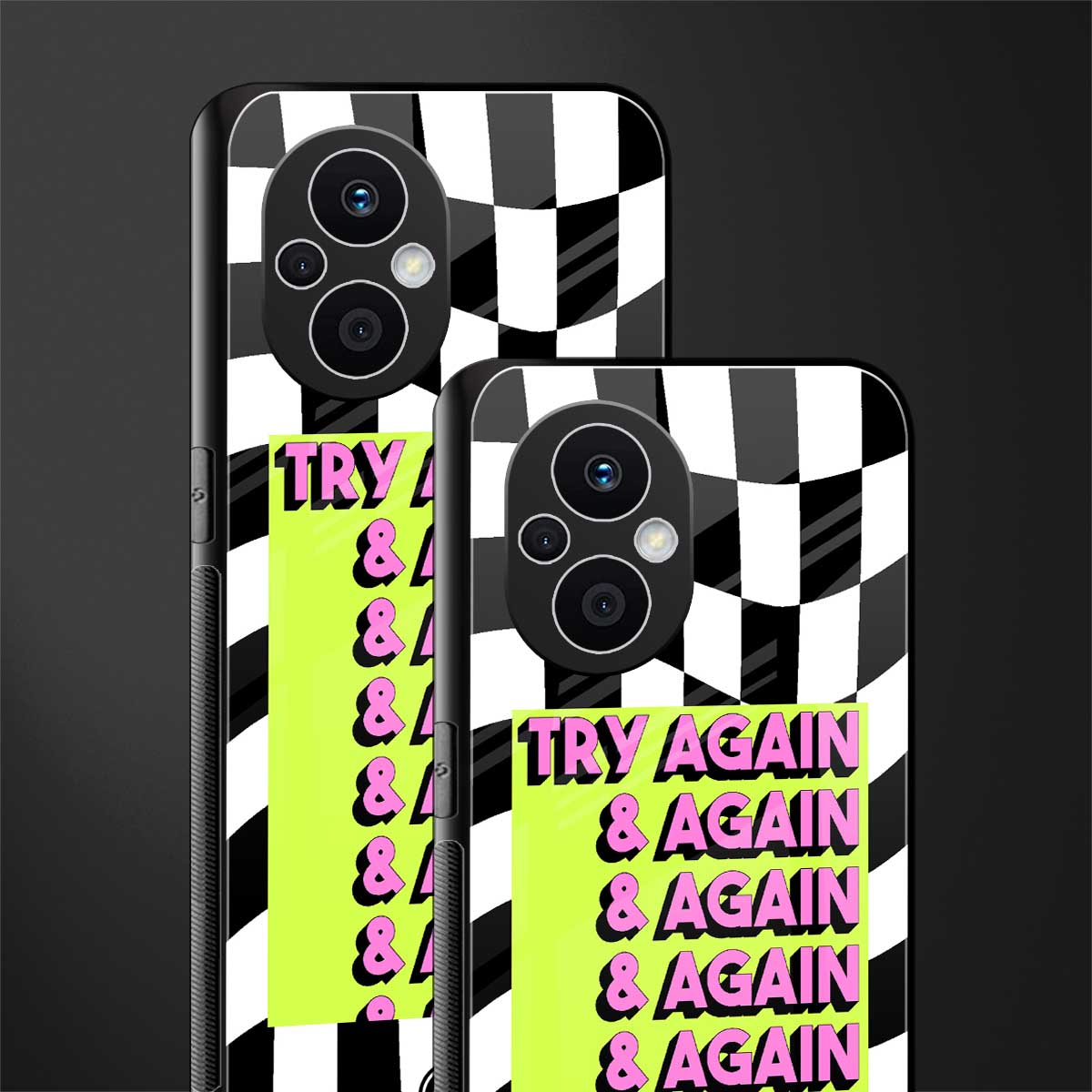 try again back phone cover | glass case for oppo f21 pro 5g