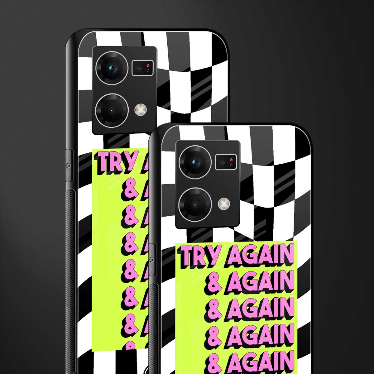 try again back phone cover | glass case for oppo f21 pro 4g