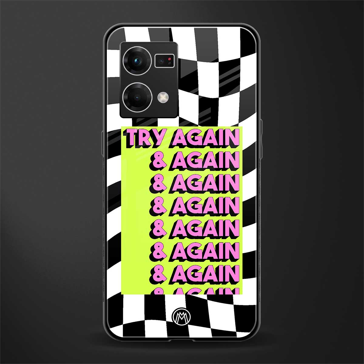 try again back phone cover | glass case for oppo f21 pro 4g