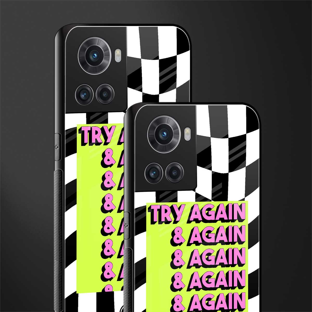 try again back phone cover | glass case for oneplus 10r 5g
