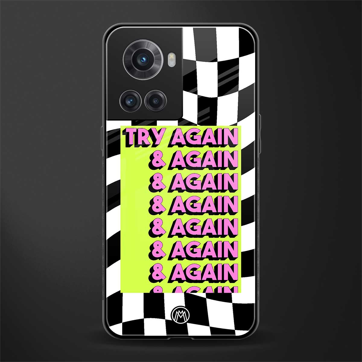 try again back phone cover | glass case for oneplus 10r 5g
