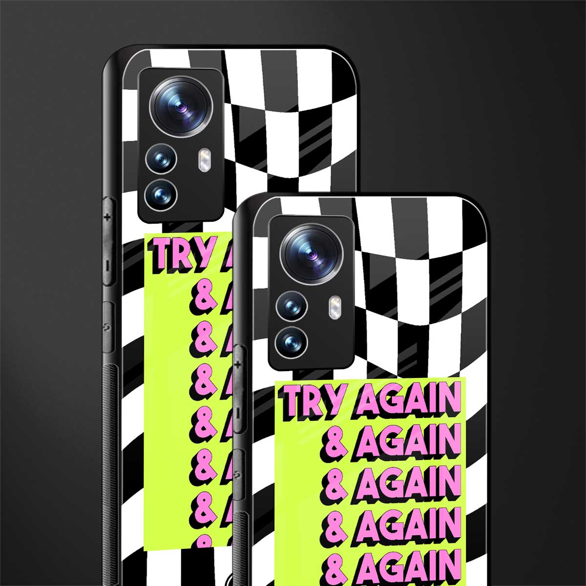 try again back phone cover | glass case for xiaomi 12 pro