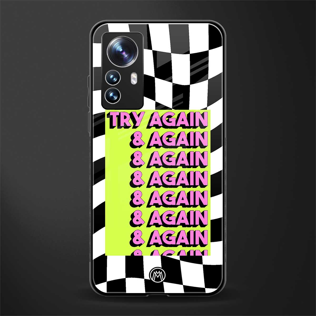 try again back phone cover | glass case for xiaomi 12 pro