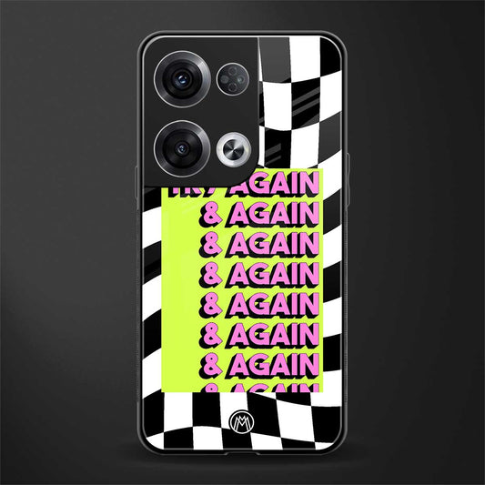 try again back phone cover | glass case for oppo reno 8