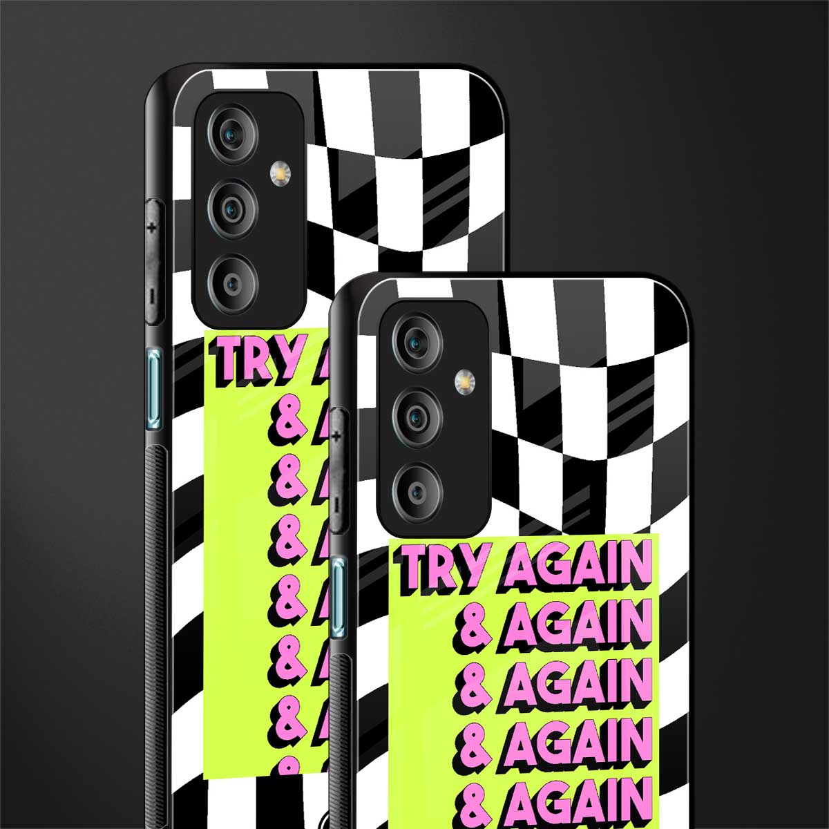 try again back phone cover | glass case for samsung galaxy f23 5g