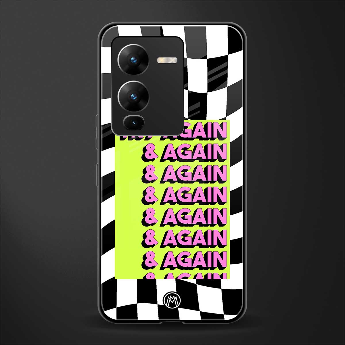 try again back phone cover | glass case for vivo v25 pro 5g