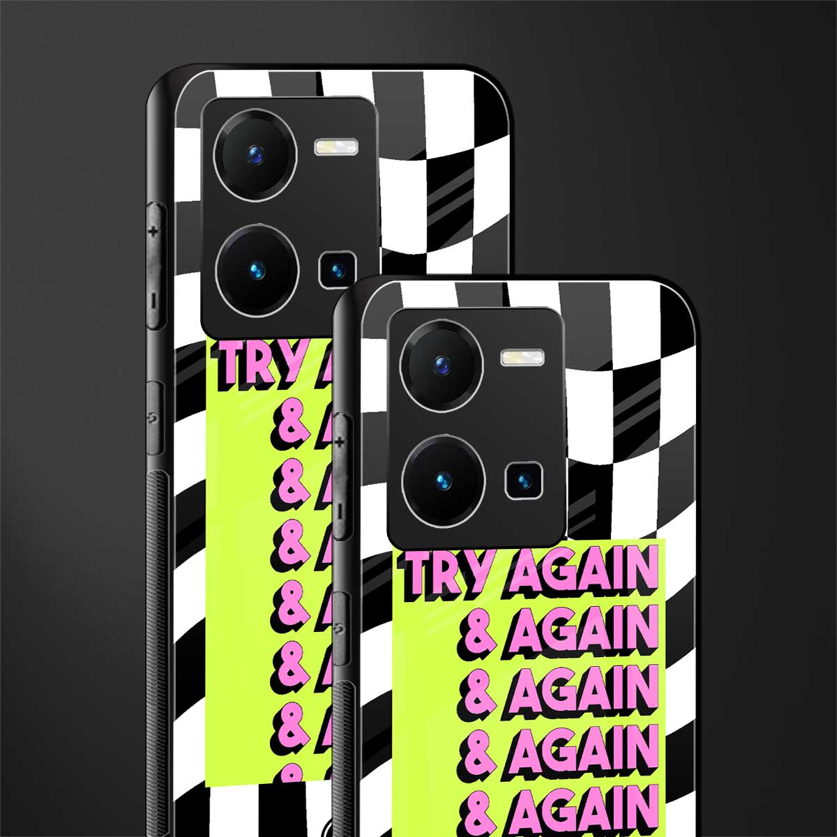 try again back phone cover | glass case for vivo y35 4g