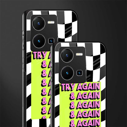 try again back phone cover | glass case for vivo y35 4g