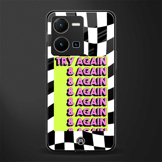 try again back phone cover | glass case for vivo y35 4g