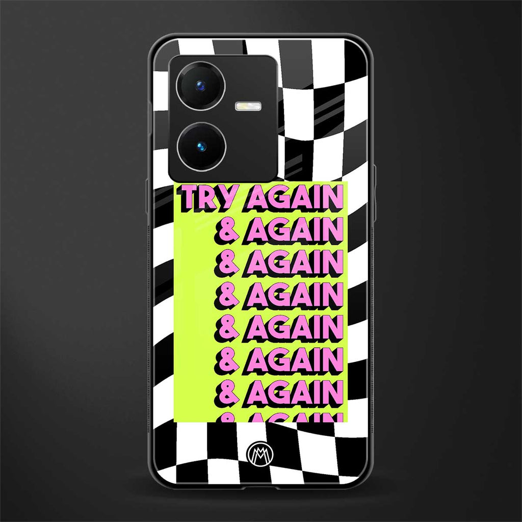 try again back phone cover | glass case for vivo y22