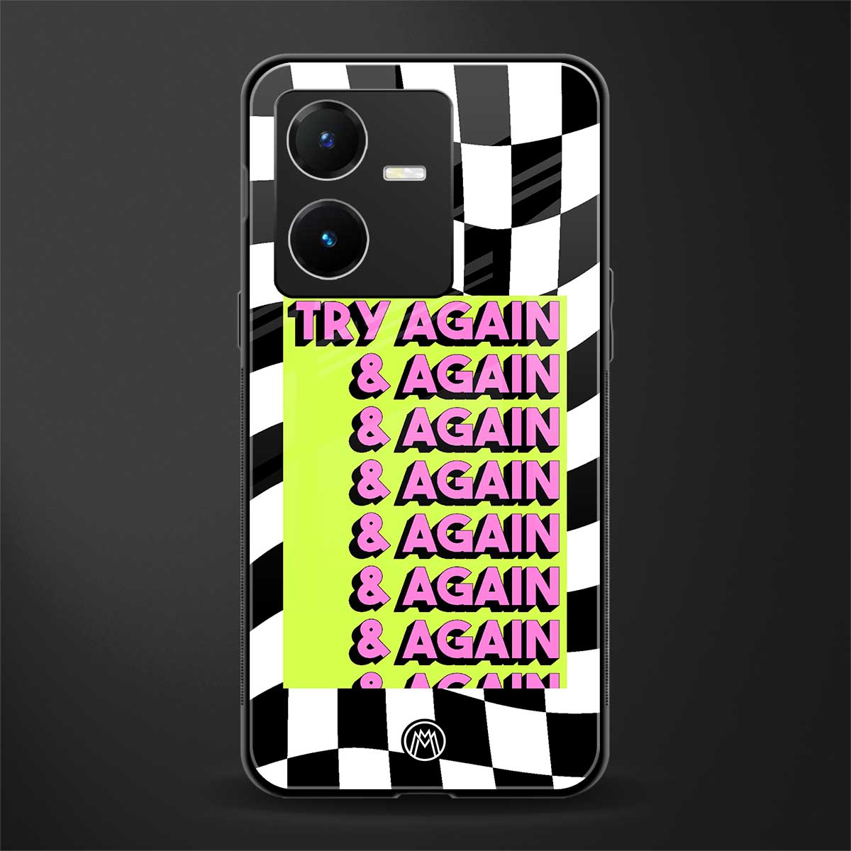 try again back phone cover | glass case for vivo y22