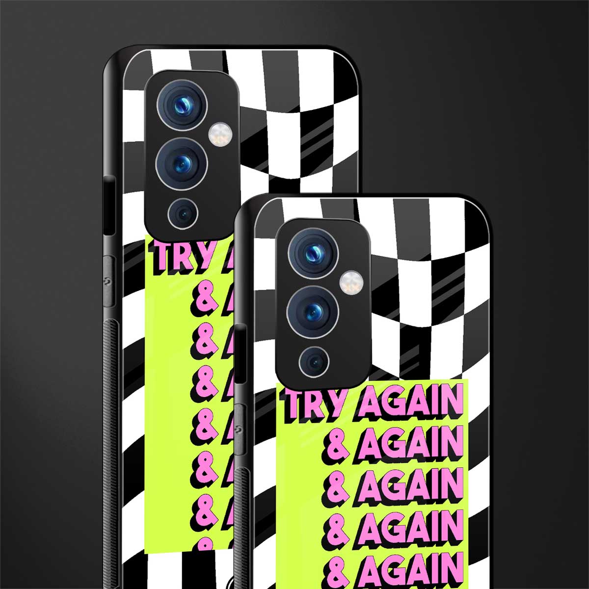 try again back phone cover | glass case for oneplus 9