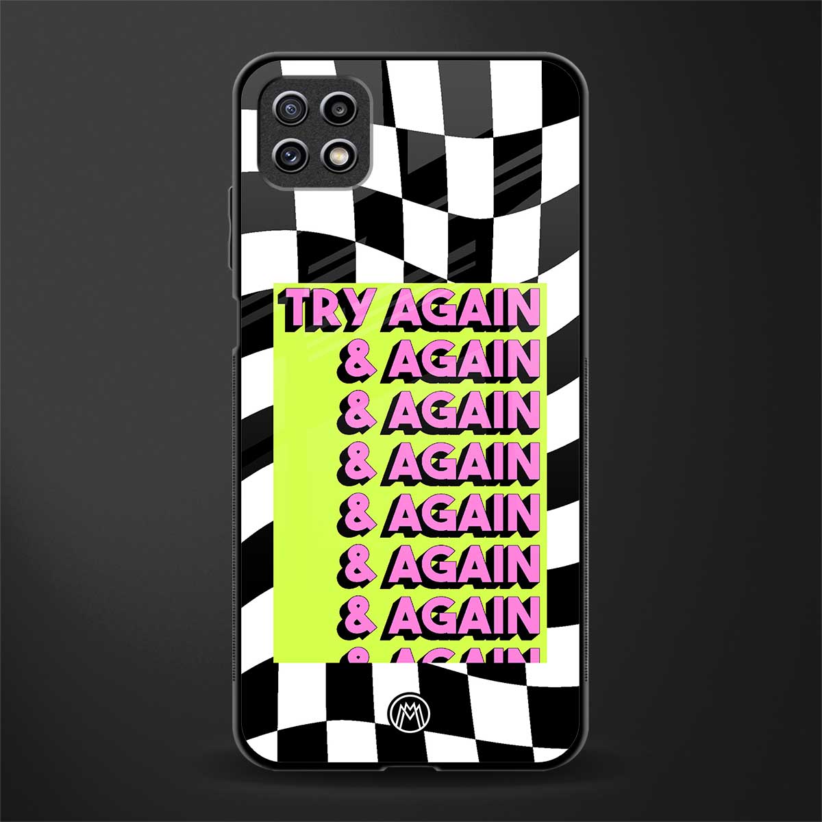 try again back phone cover | glass case for samsung galaxy f42