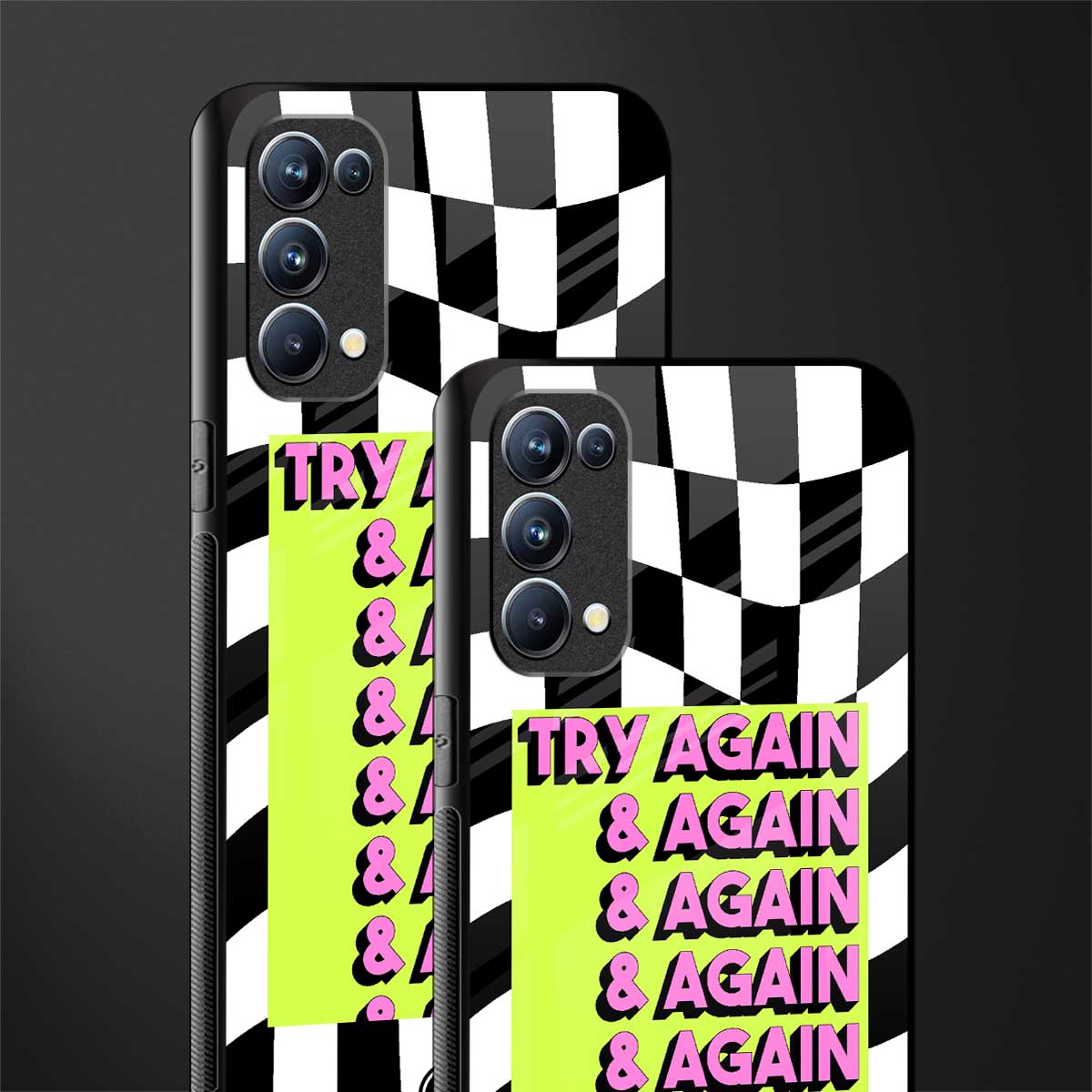 try again back phone cover | glass case for oppo reno 5