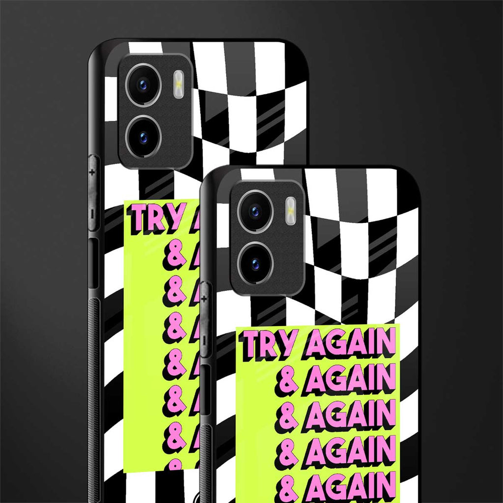 try again back phone cover | glass case for vivo y72