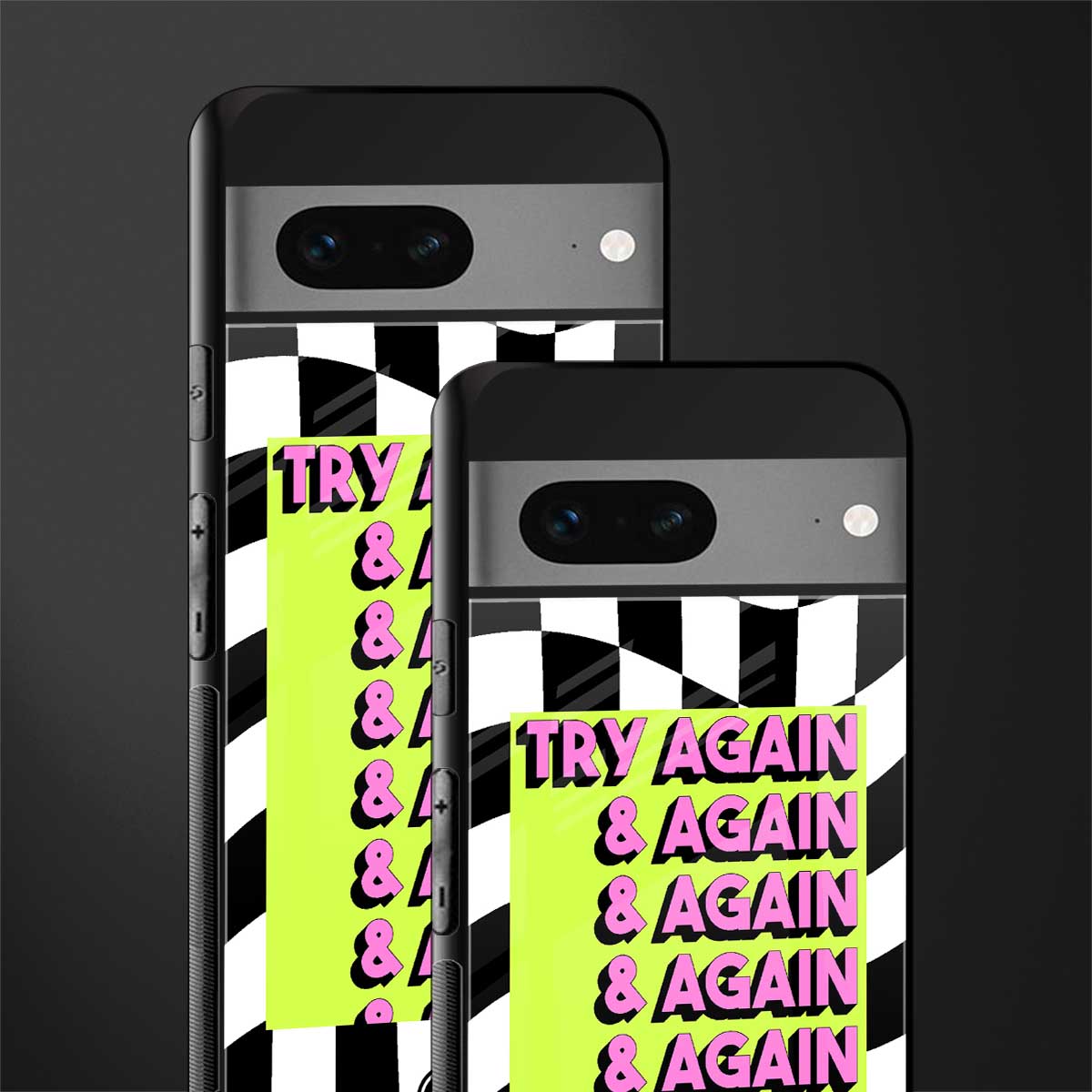 try again back phone cover | glass case for google pixel 7