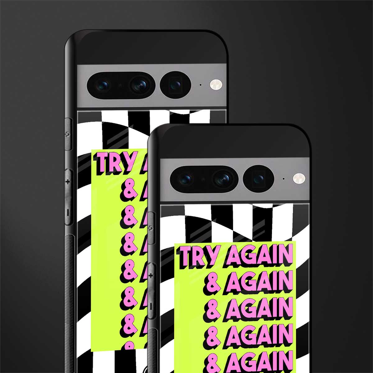 try again back phone cover | glass case for google pixel 7 pro