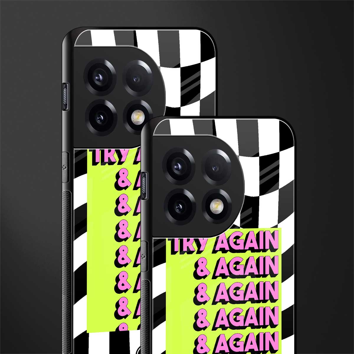 try again back phone cover | glass case for oneplus 11r