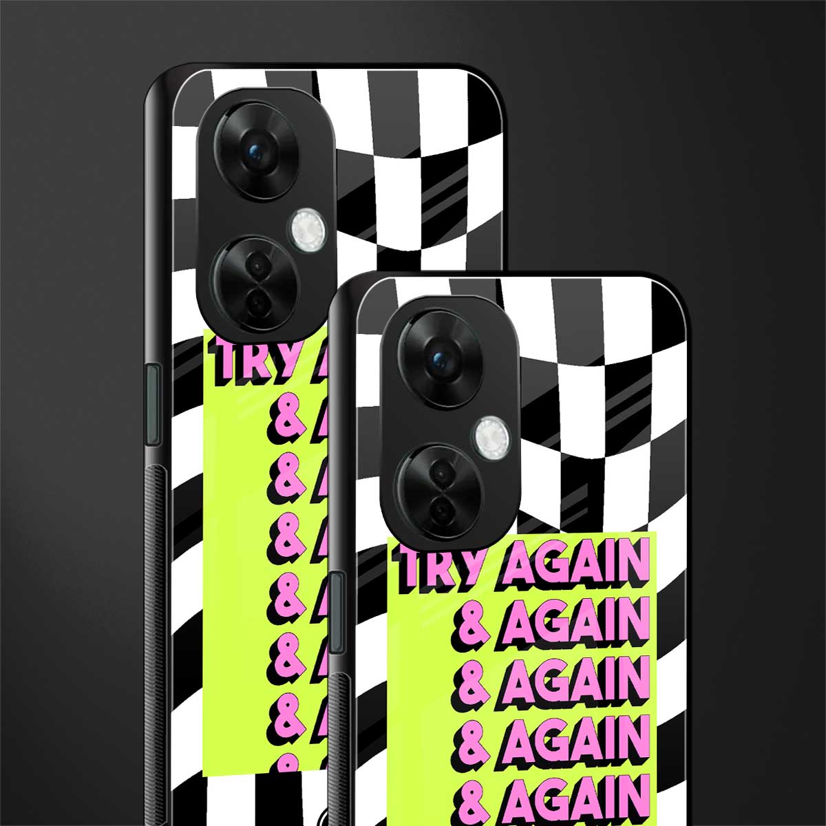 try again back phone cover | glass case for oneplus nord ce 3 lite