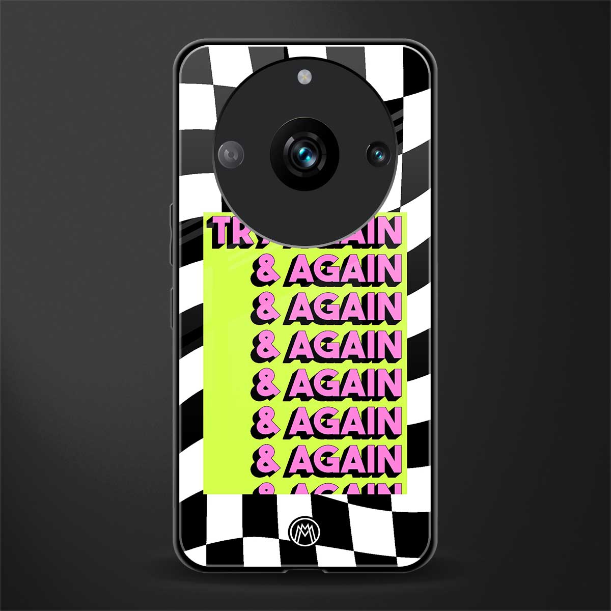try again back phone cover | glass case for realme 11 pro 5g