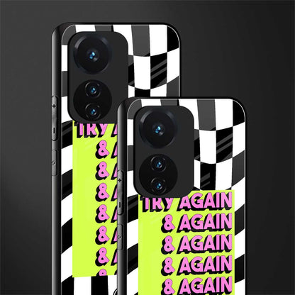 try again back phone cover | glass case for vivo t1 44w 4g