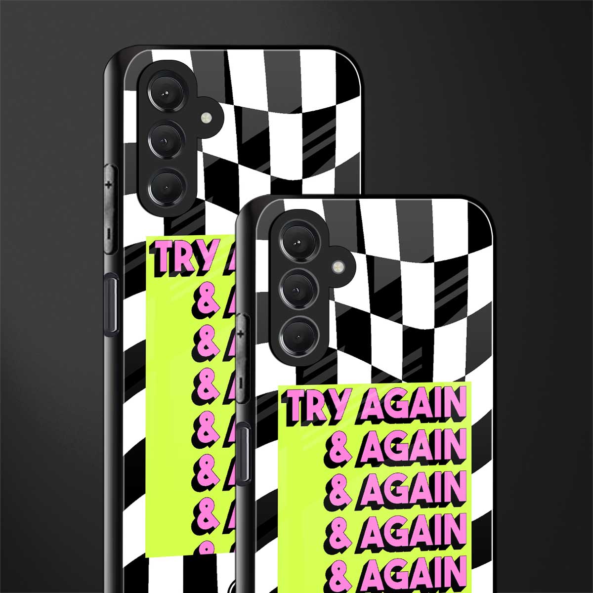 try again back phone cover | glass case for samsun galaxy a24 4g