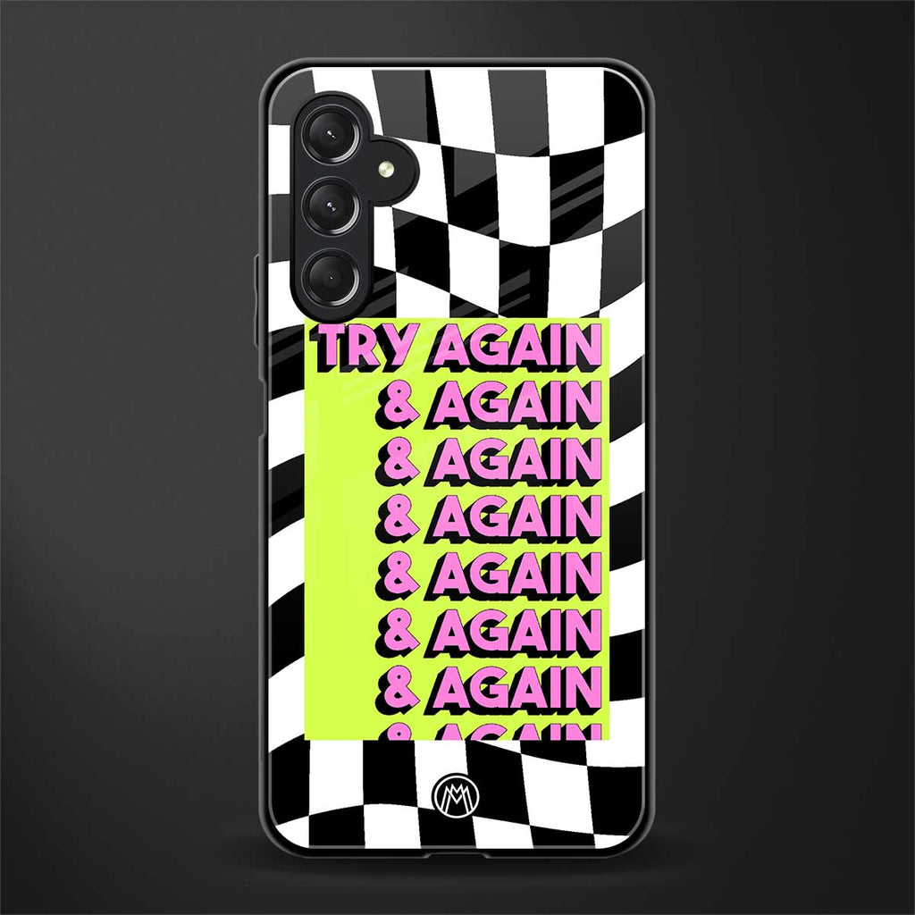 try again back phone cover | glass case for samsun galaxy a24 4g