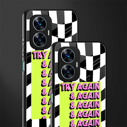 try again back phone cover | glass case for realme c55