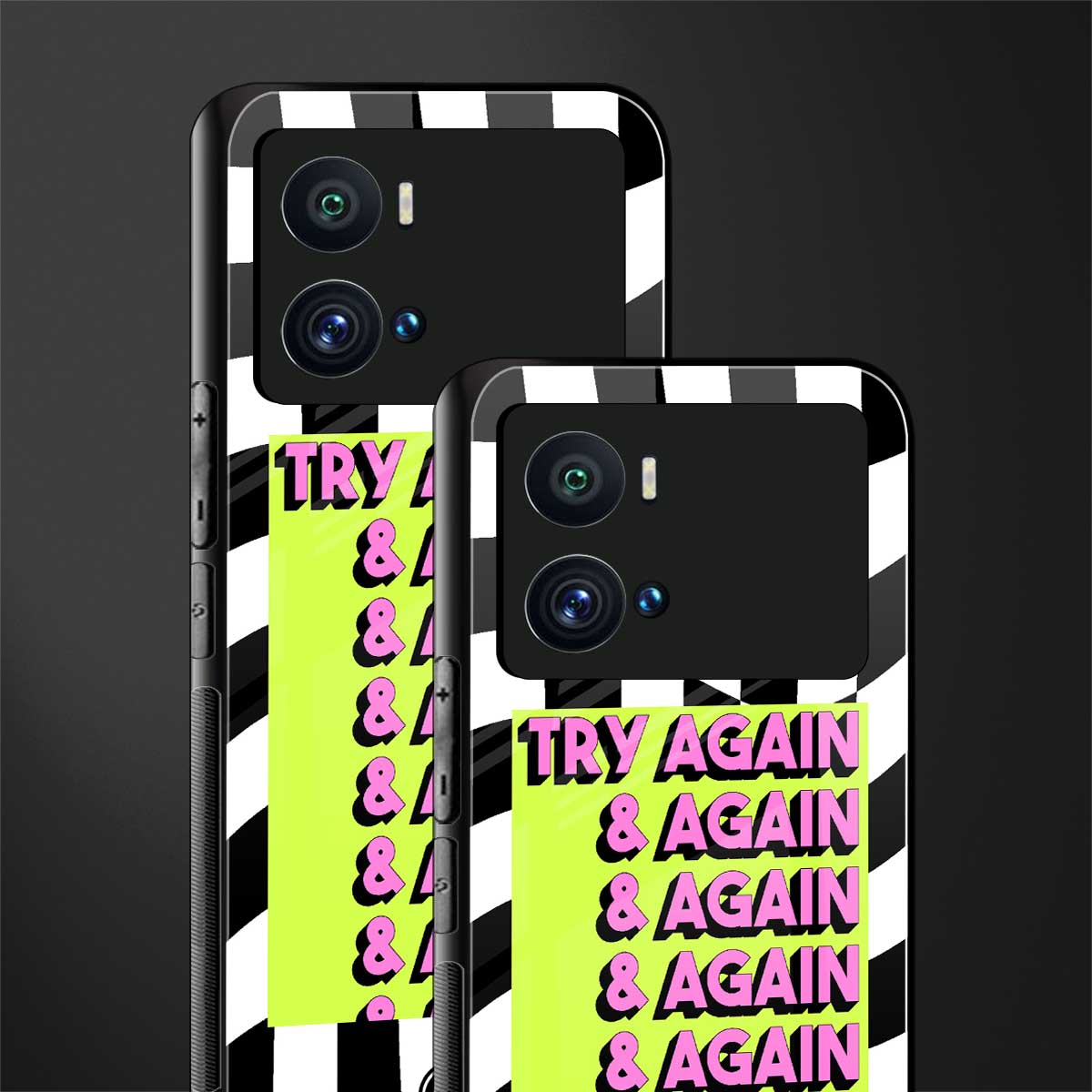 try again back phone cover | glass case for iQOO 9 Pro