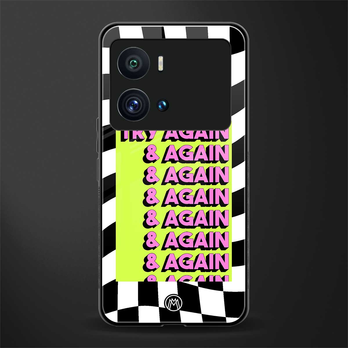 try again back phone cover | glass case for iQOO 9 Pro