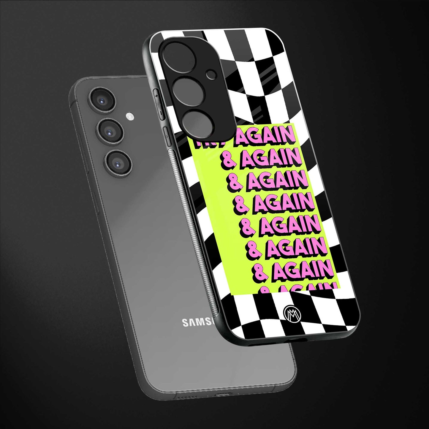 try again back phone cover | glass case for samsung galaxy s23 fe 5g