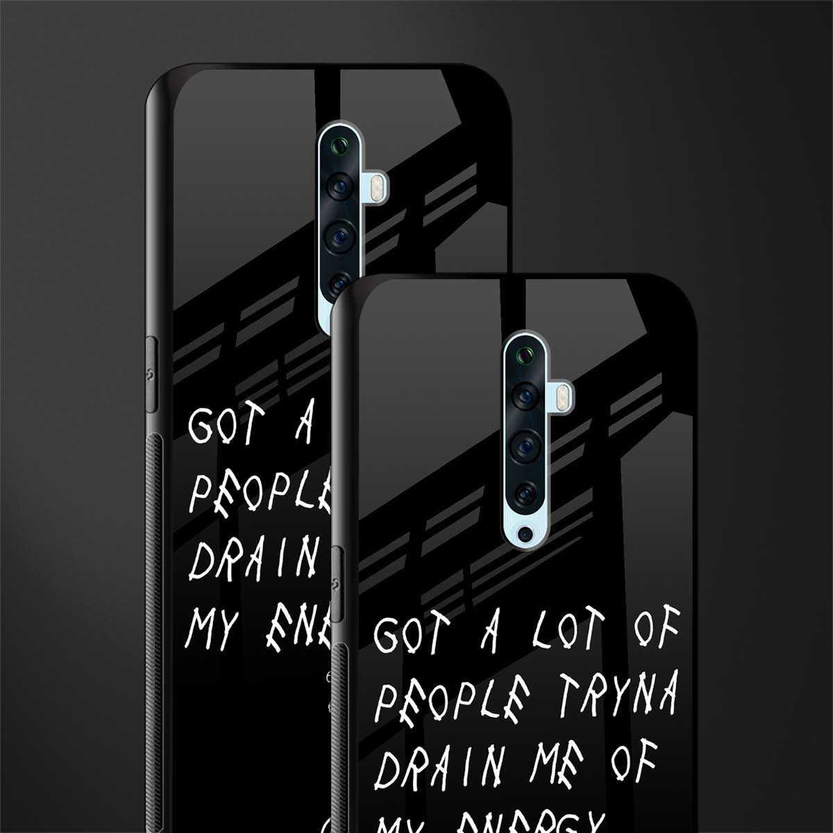 tryna drain my energy glass case for oppo reno 2f image-2