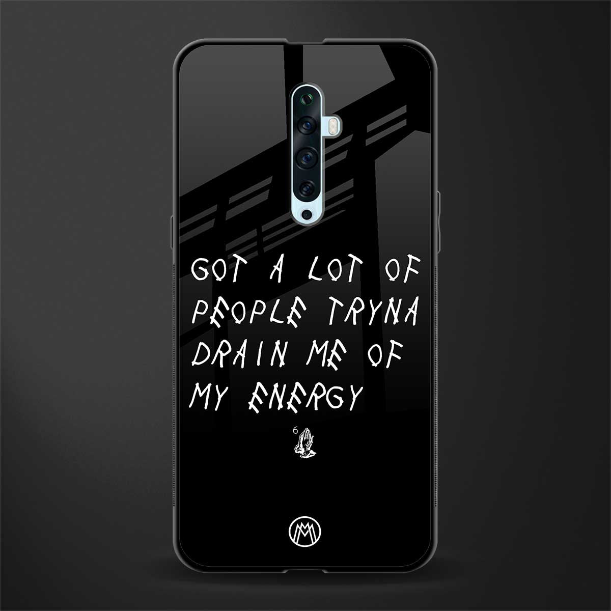 tryna drain my energy glass case for oppo reno 2f image