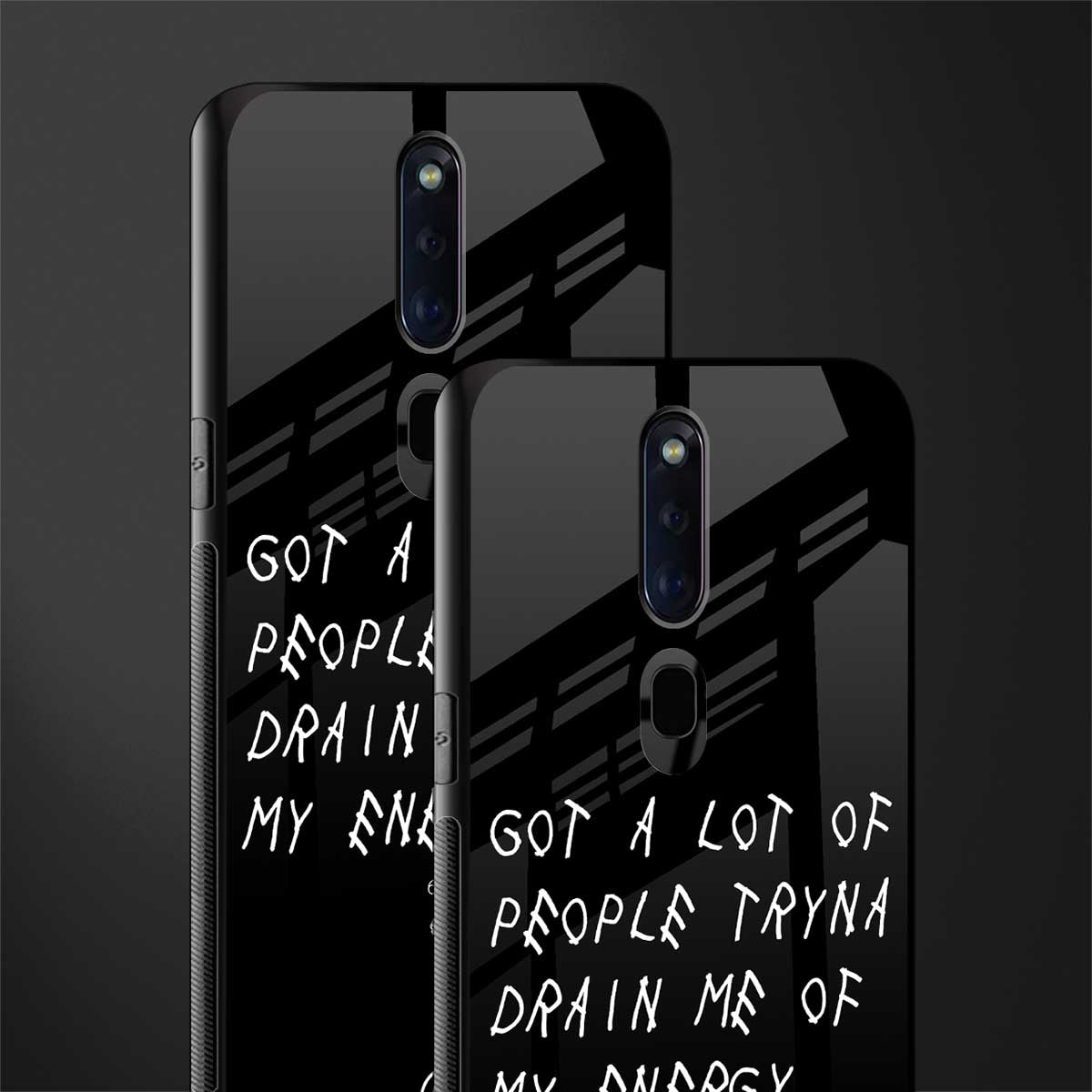 tryna drain my energy glass case for oppo f11 pro image-2