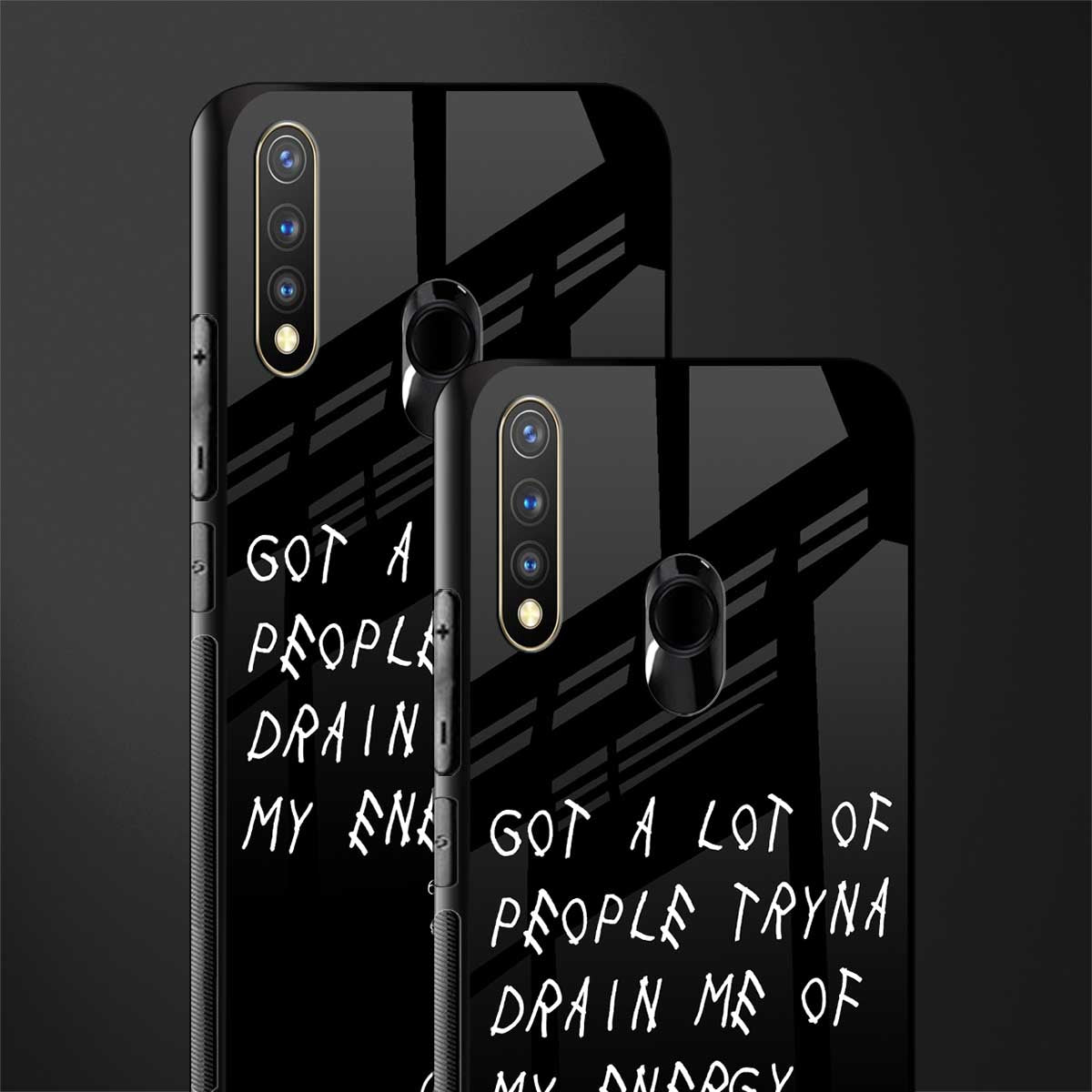 tryna drain my energy glass case for vivo u20 image-2