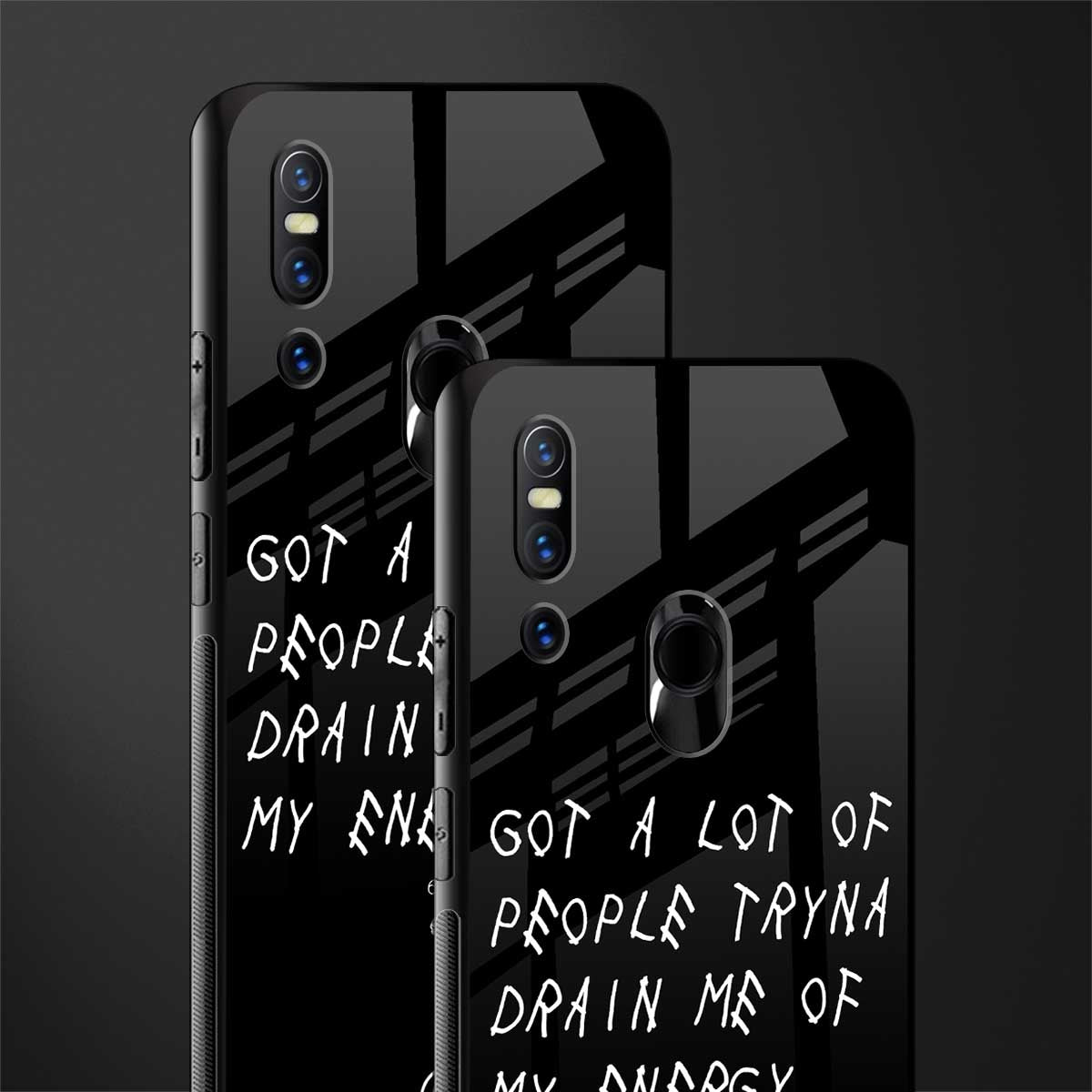 tryna drain my energy glass case for vivo v15 image-2