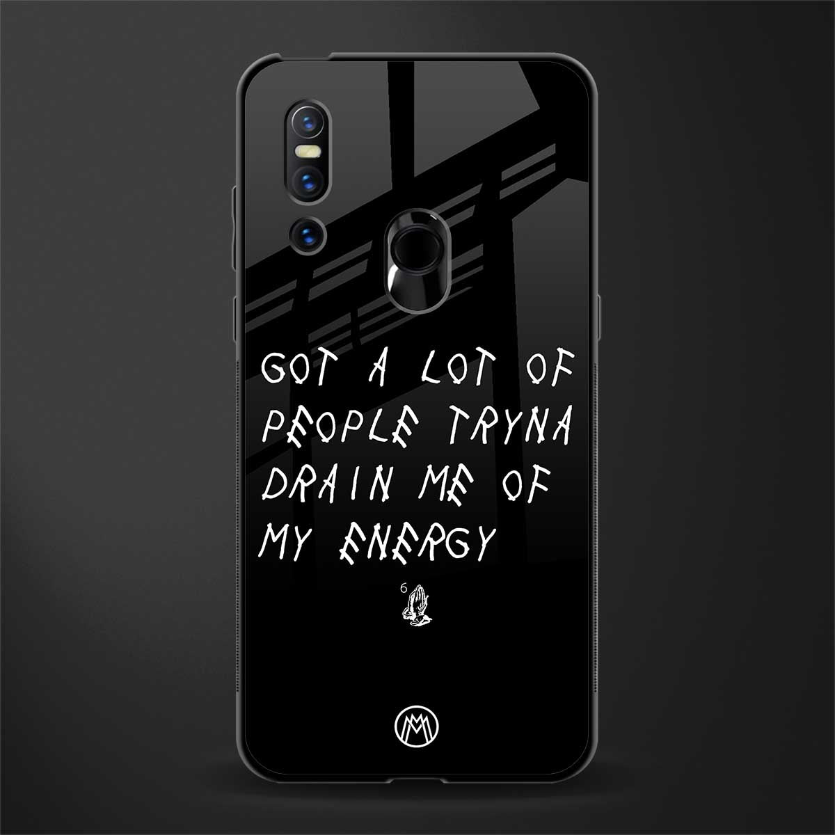 tryna drain my energy glass case for vivo v15 image