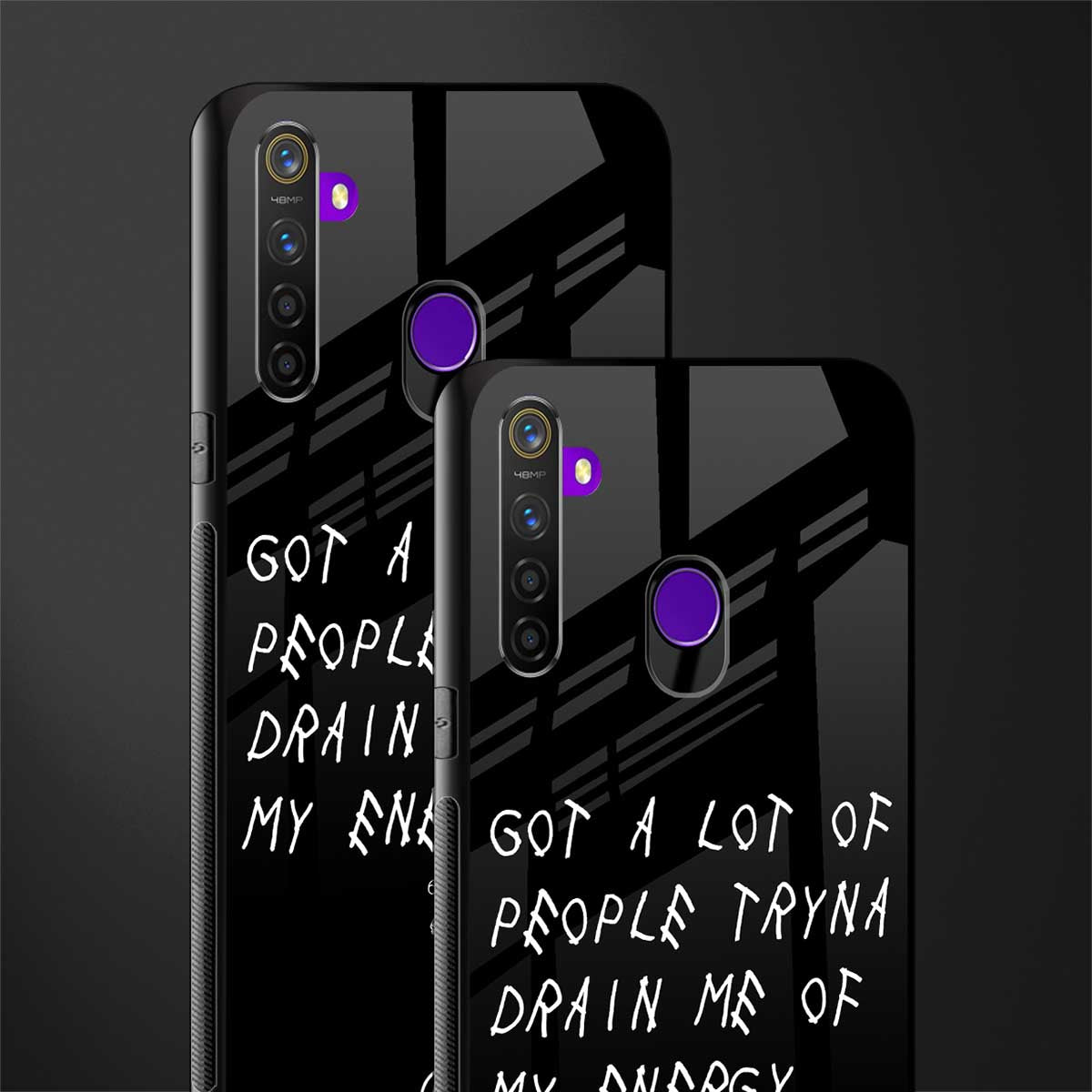 tryna drain my energy glass case for realme 5s image-2