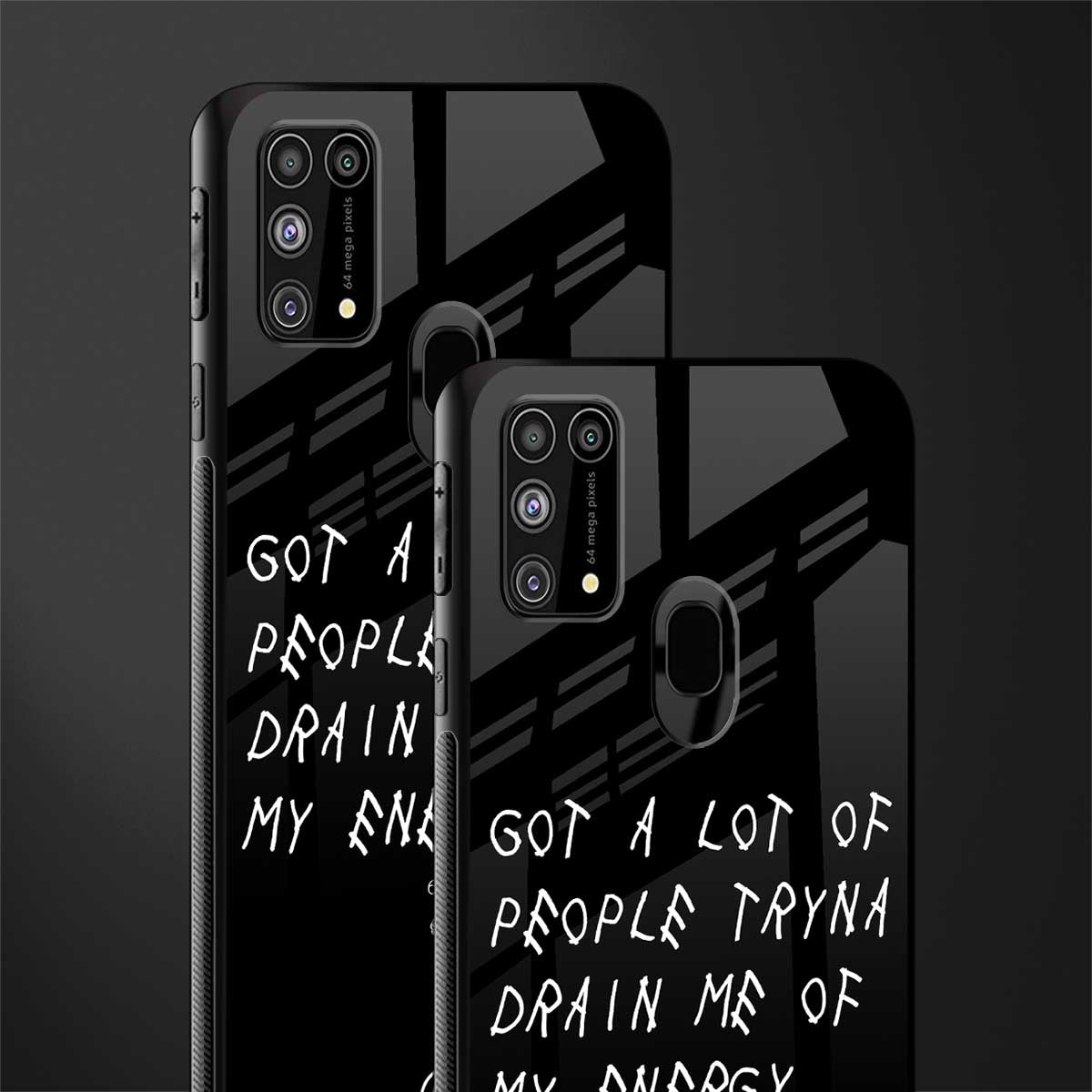 tryna drain my energy glass case for samsung galaxy m31 prime edition image-2