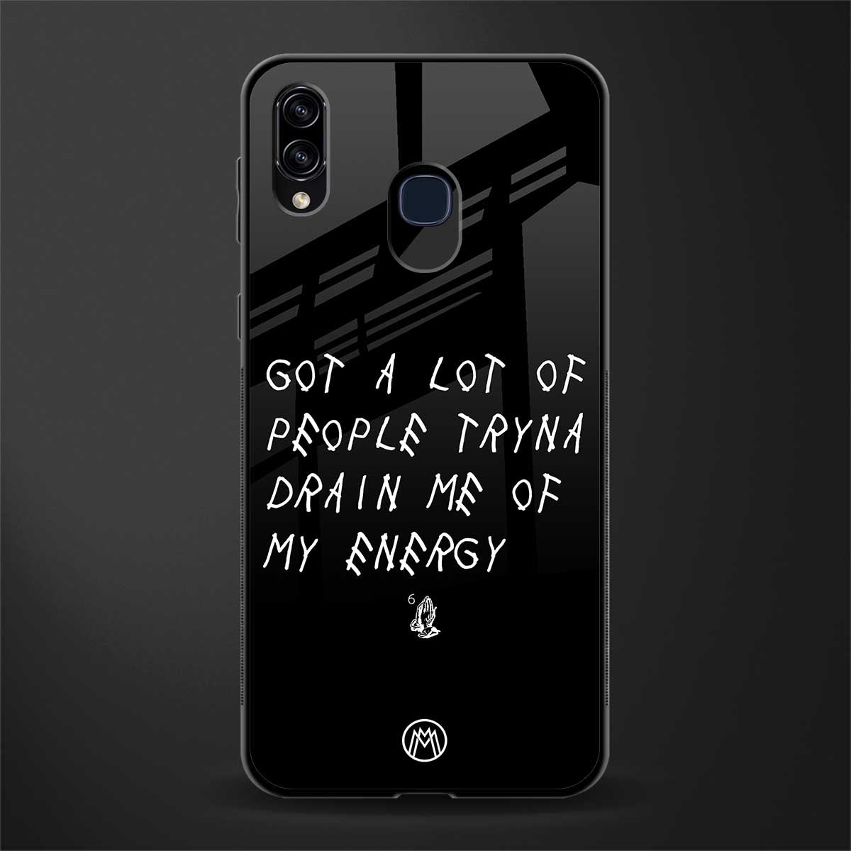 tryna drain my energy glass case for samsung galaxy a20 image