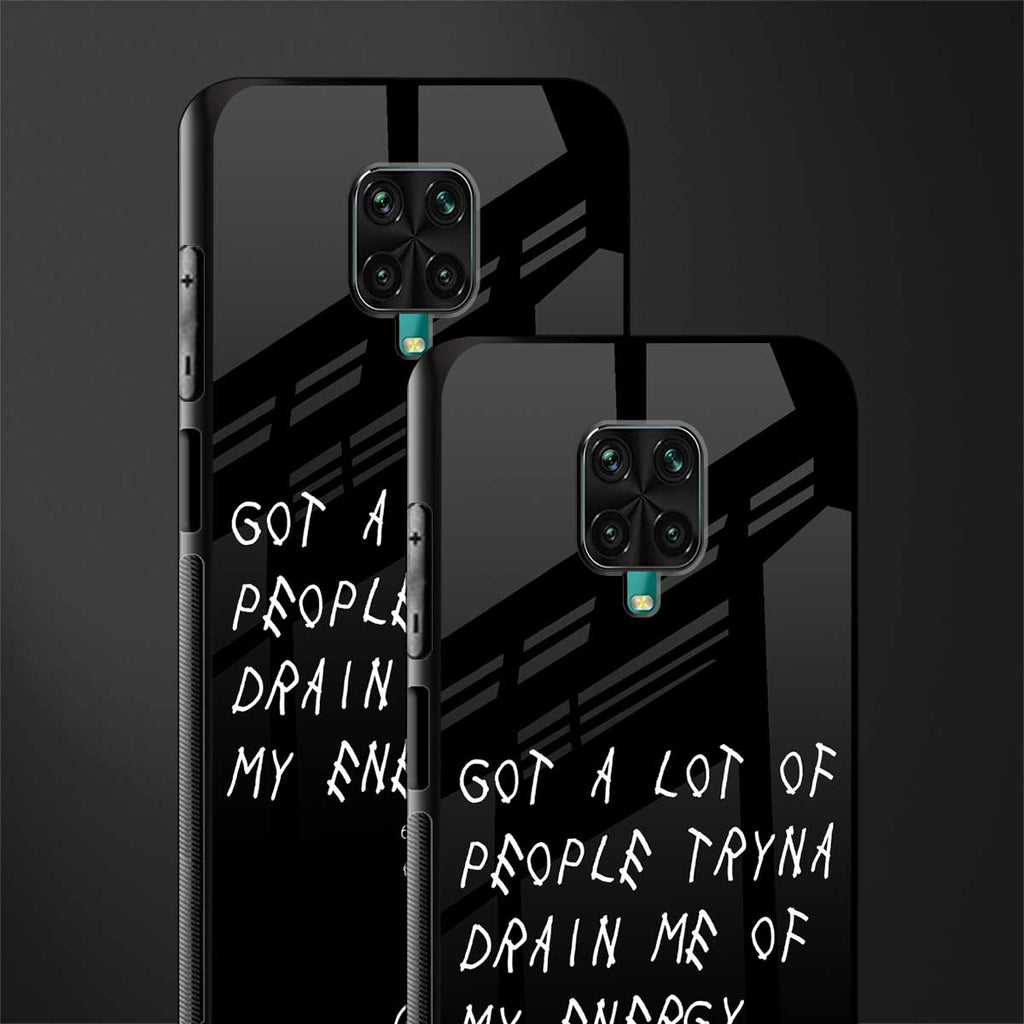 tryna drain my energy glass case for redmi note 9 pro image-2