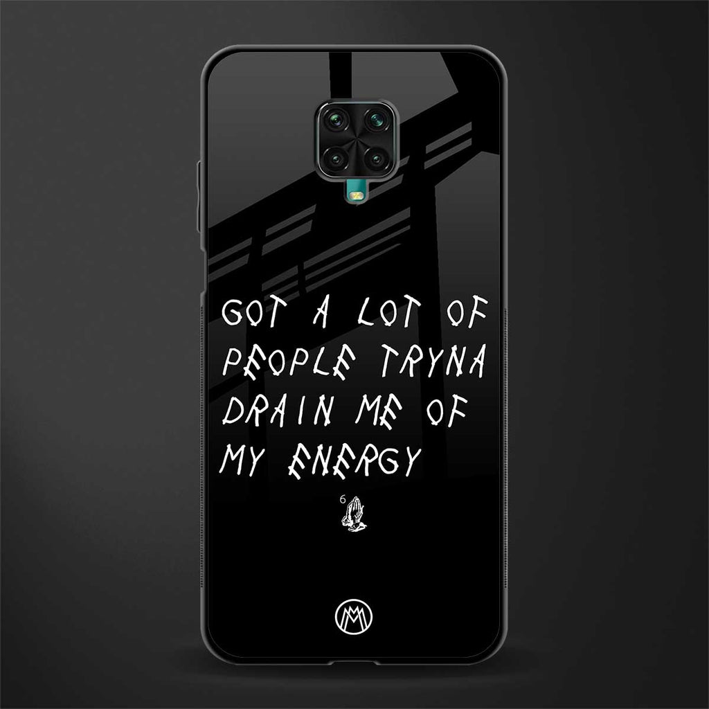 tryna drain my energy glass case for redmi note 9 pro image